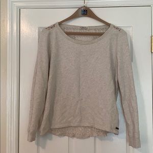 Abercrombie tan sweatshirt with Fun back